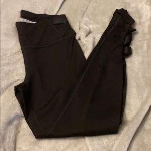 VS SPORT Black Ribbon Pattern Leggings